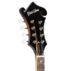 Gold Tone GM-35 mandolin headstock close-up showing F-style tuners and white tuner buttons