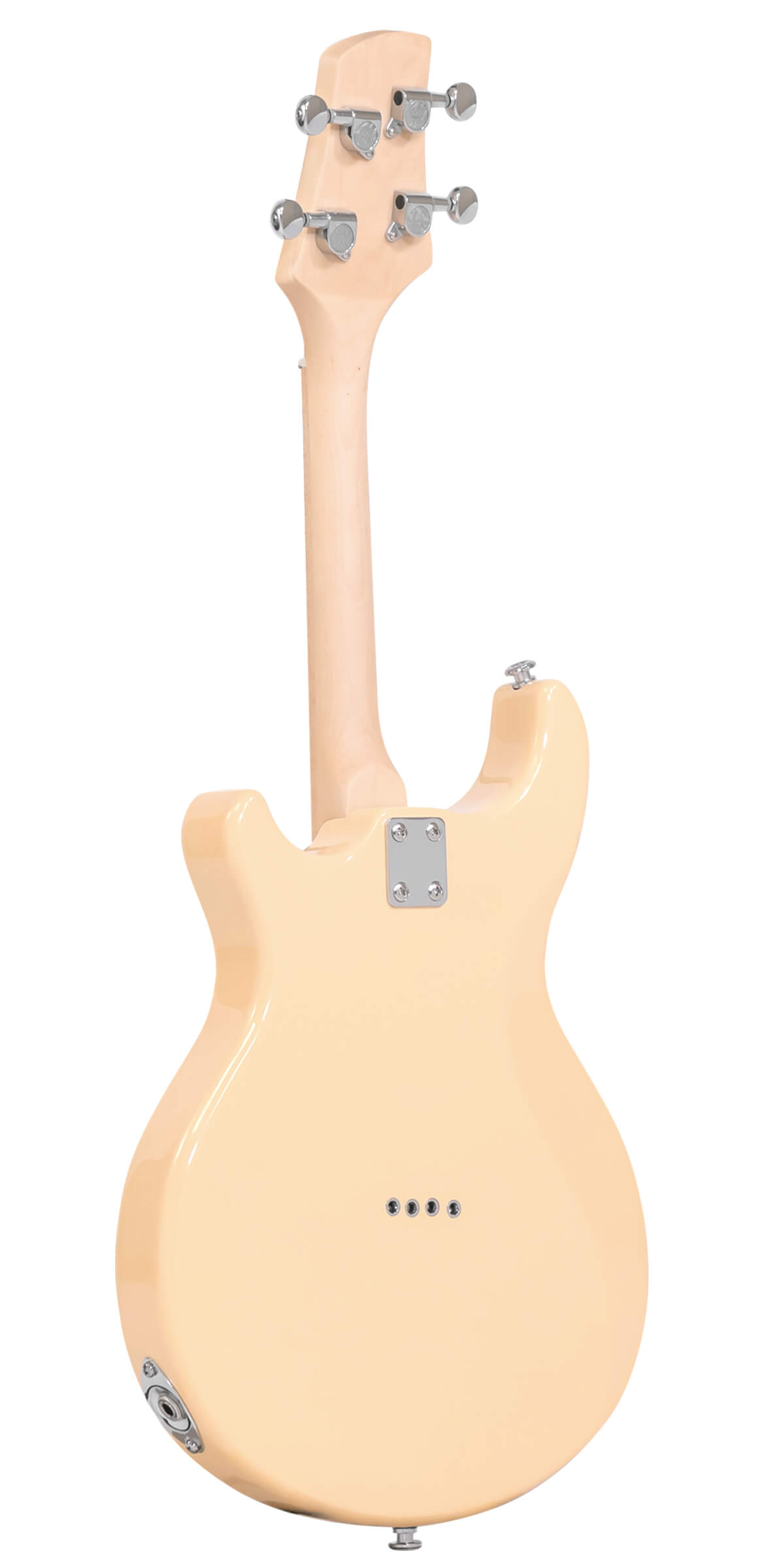 Gold Tone GME-6 left-handed mandolin back body detail in cream high gloss finish