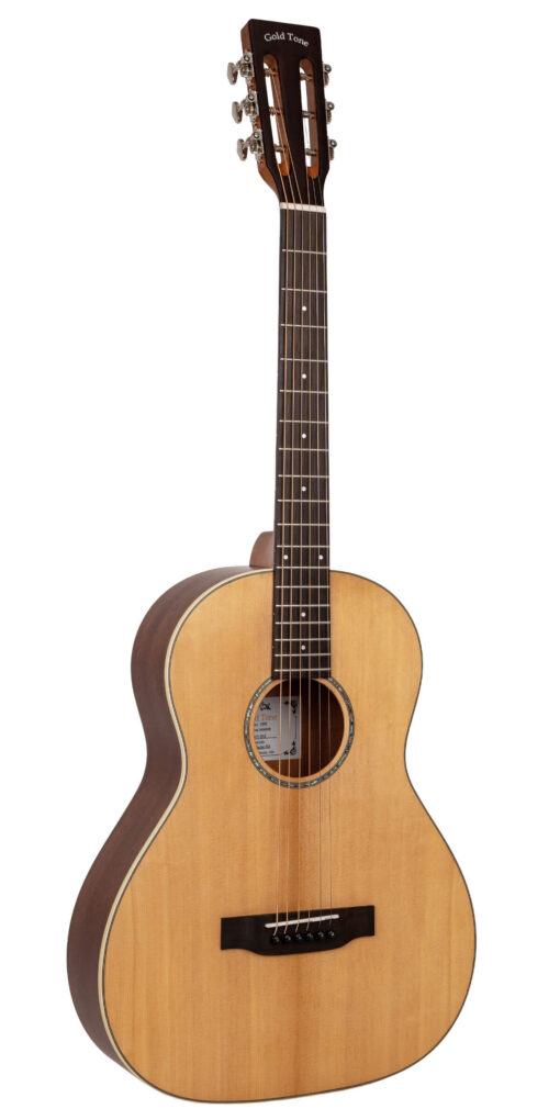 Gold Tone GT-Parlor-NA acoustic-electric parlor guitar in natural gloss finish, front view