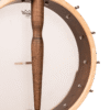 Gold Tone HM-100 left-handed openback banjo back view showing three-ply maple rim and mahogany satin finish