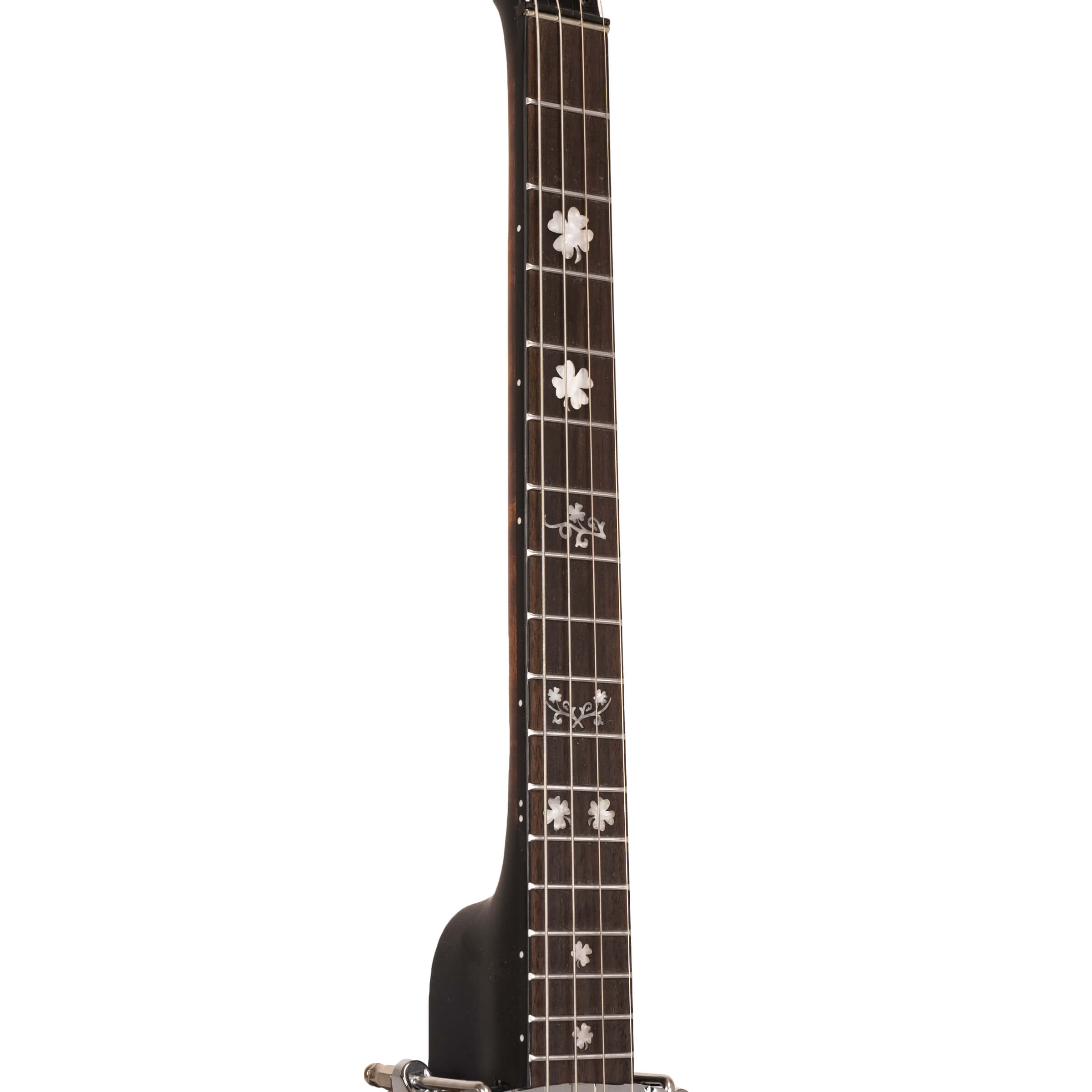 Gold Tone IT-17/L neck detail showing 17-fret rosewood fingerboard and clover inlay pattern