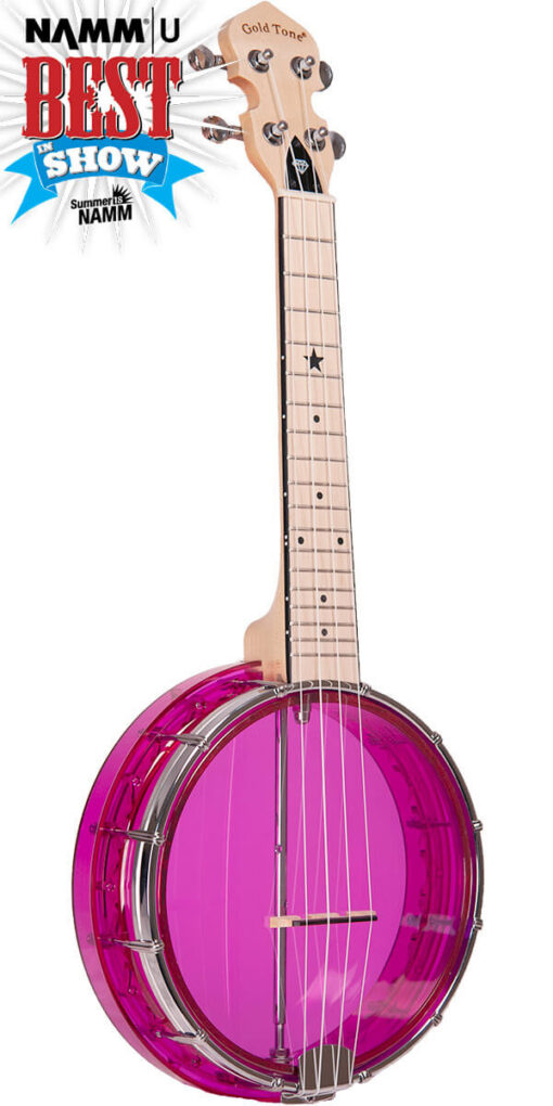 Gold Tone LG-A Little Gem Amethyst See-Through Banjo Ukulele with Bag
