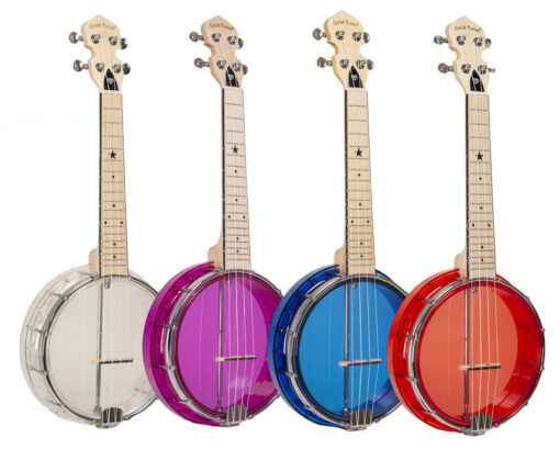 Alternative view of Gold Tone LG-A Little Gem Amethyst See-Through Banjo Ukulele with Bag