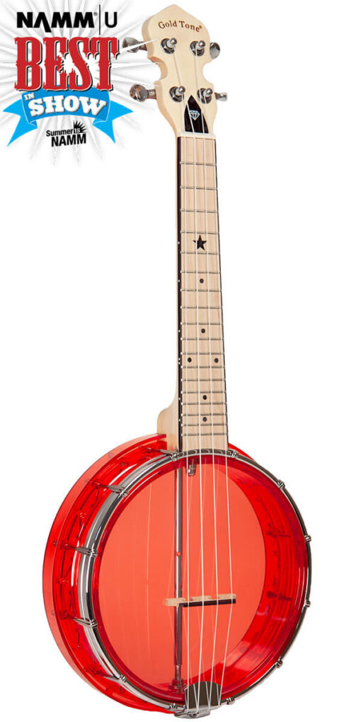 Gold Tone LG-R Little Gem Banjo Ukulele – Ruby (See-Through) with Bag