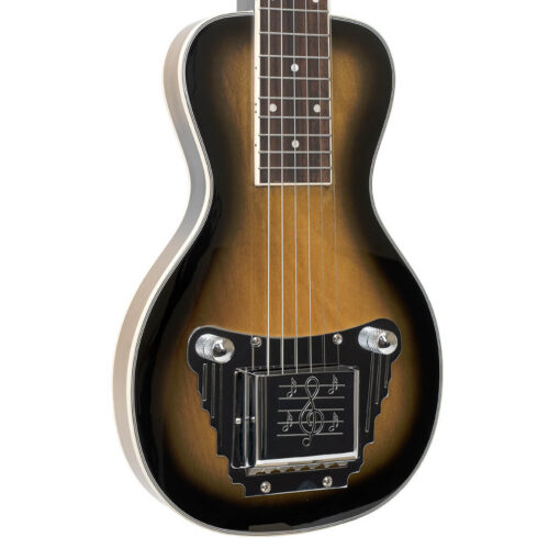 Gold Tone LS-6 left-handed lap steel full front view showing mahogany body and sunburst finish