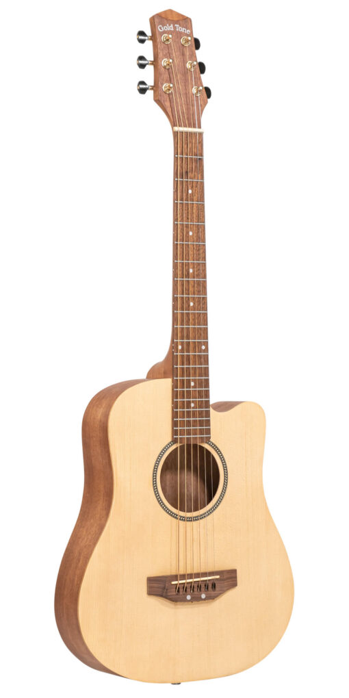 Gold Tone M-Guitar acoustic-electric micro-guitar front view natural satin finish