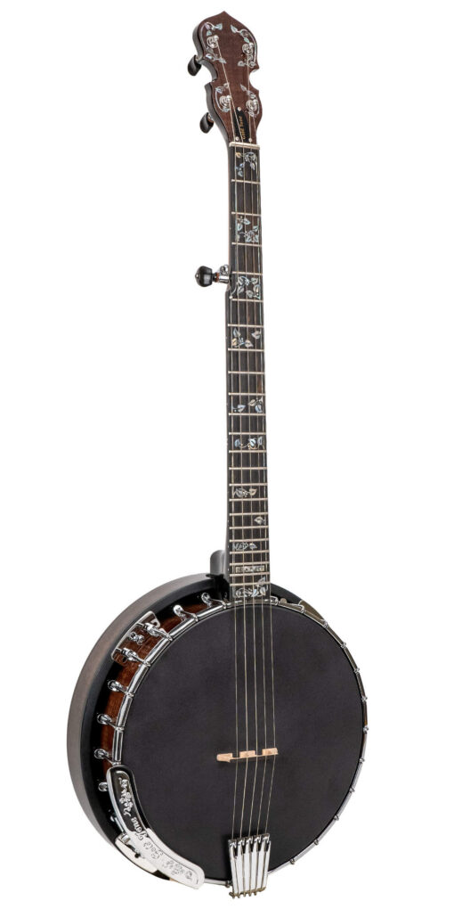 Gold Tone ML-1/L Missing Link left-handed baritone banjo full front view in vintage brown finish