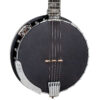 Gold Tone ML-1/L left-handed baritone banjo front detail showing 12-inch Black Suede head and chrome hardware