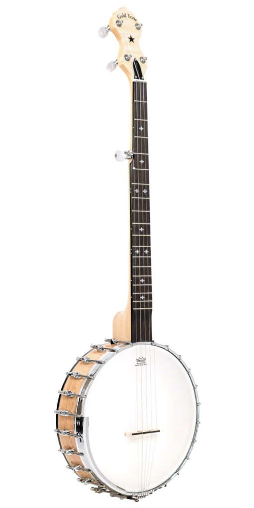 Gold Tone MM-150 Maple Mountain Openback Banjo front view natural gloss finish