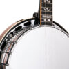 Gold Tone OB-250+/L left-handed banjo front detail showing JLS #12 tone ring and pot assembly