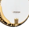 Gold Tone OB-Grandee Flying Eagle banjo full front view with case showing gold hardware and curly maple resonator