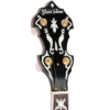 Gold Tone OB-Grandee Flying Eagle headstock detail showing Flying Eagle inlay and Gotoh planetary tuners front view
