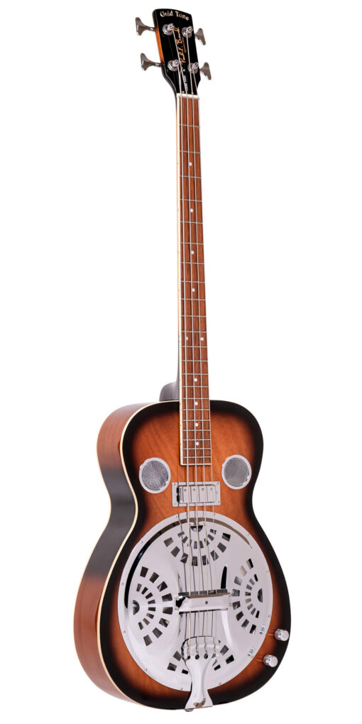 Gold Tone PBB/L Left-Handed Paul Beard Signature Resonator Bass Guitar in Tobacco Sunburst full front view