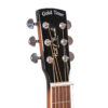 Gold Tone PBS resonator guitar headstock front view with sealed tuners and metal buttons