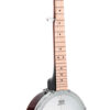 Gold Tone Plucky traveler banjo front view in vintage brown finish