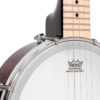 Gold Tone Plucky left-handed banjo front angle showing neck and body