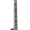 Gold Tone PS-250/L plectrum banjo neck detail showing Hearts and Flowers inlay on rosewood fingerboard