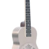 Gold Tone ResoUke/L left-handed resonator ukulele front view with brushed aluminum coverplate