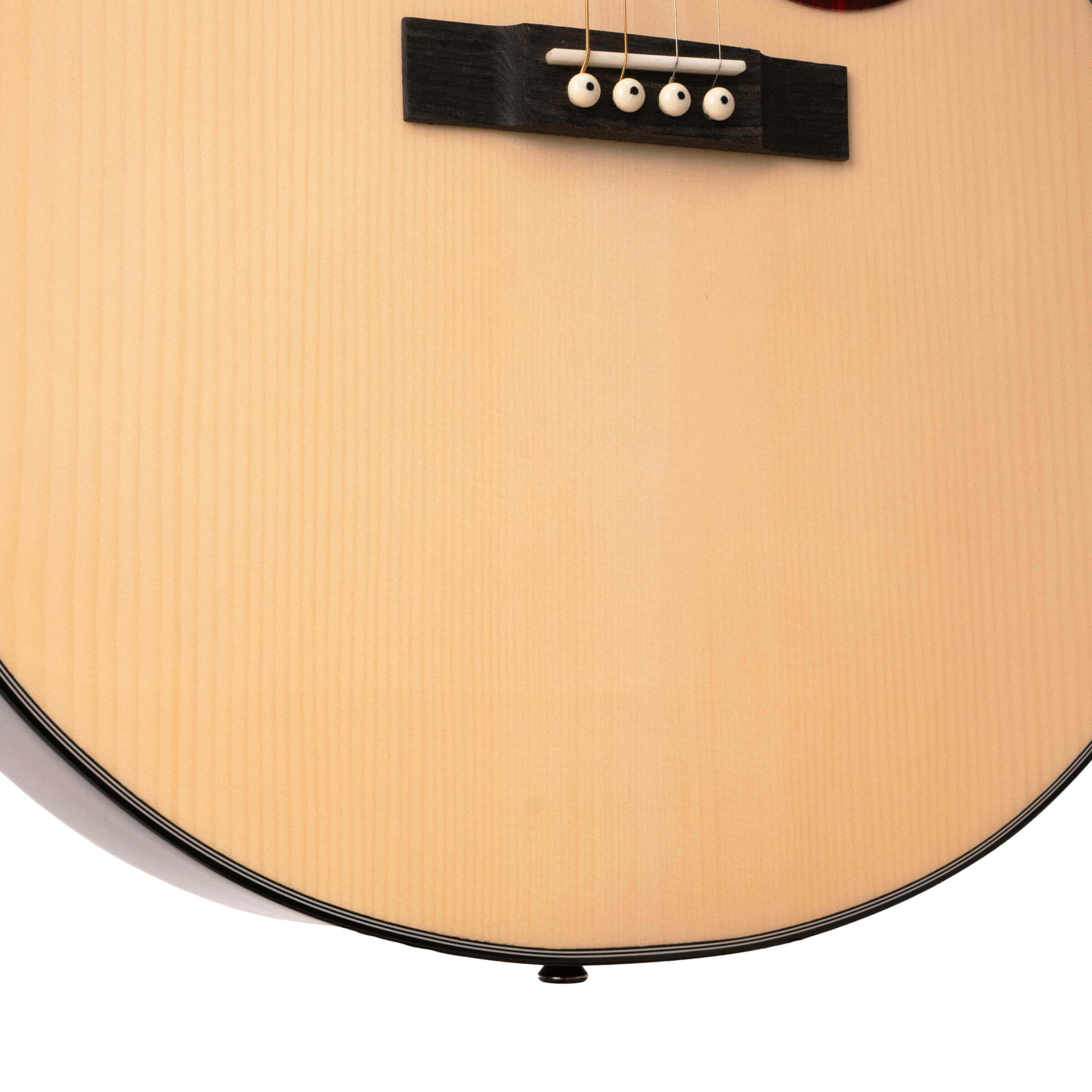 Gold Tone TG-10 tenor guitar front angle showing rosewood fingerboard and dot inlays