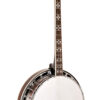 Gold Tone TS-250/L left-handed tenor banjo front view showing vintage brown finish and hearts and flowers inlay
