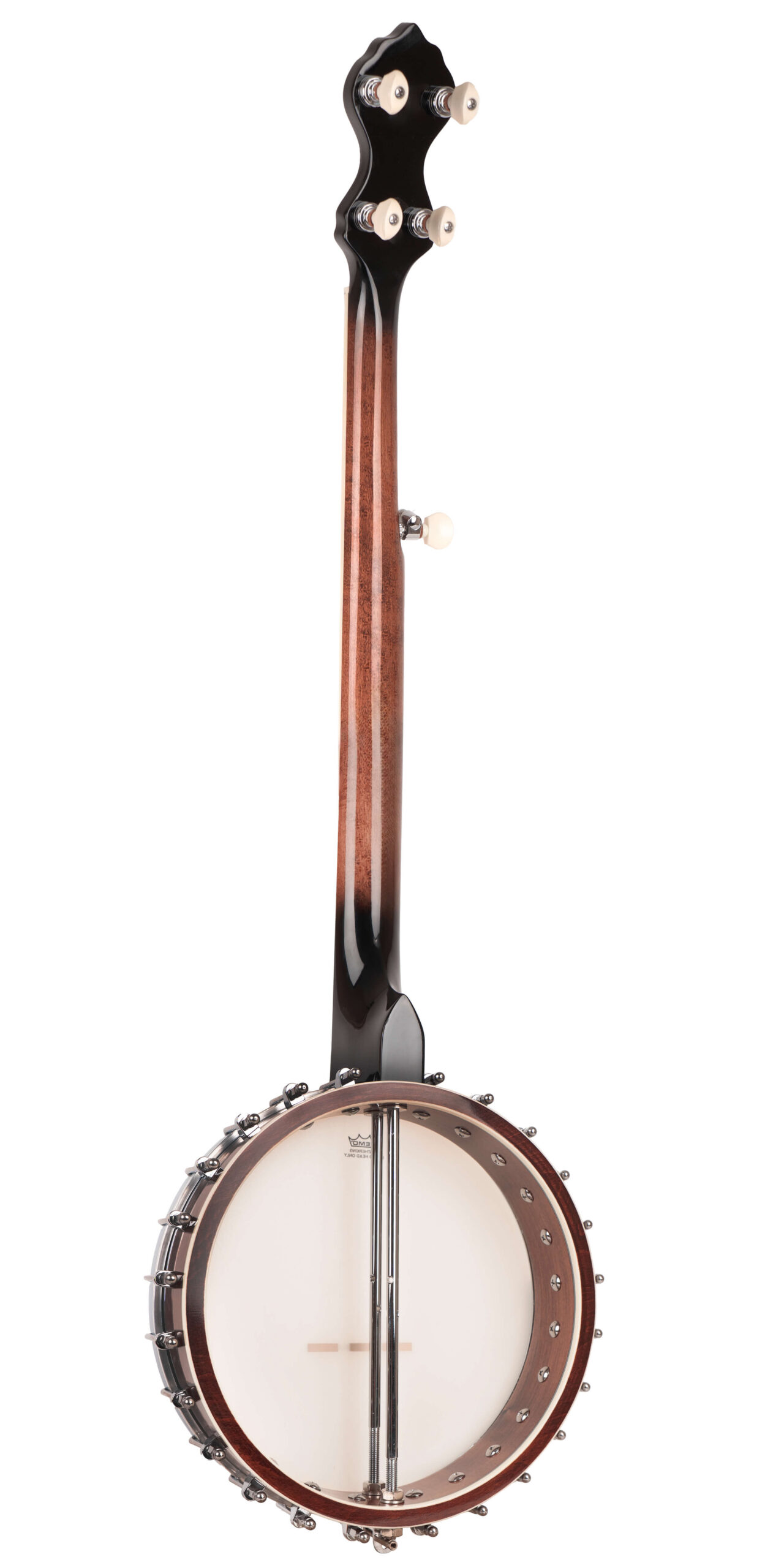 Gold Tone WL-250/L back of pot showing dual coordinator rods and white ABS binding