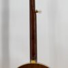 Full back view of the 1987 Stelling One-Bird Virginian showing the walnut neck, original Stelling tuners on the back of the peghead, the 5th-string tuner on the neck heel, and the figured walnut resonator.