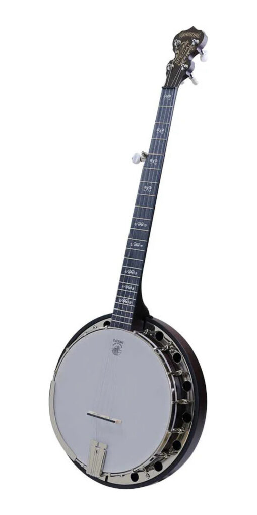 Deering Artisan Goodtime Special 5-string resonator banjo front view dark red mahogany stain with tone ring