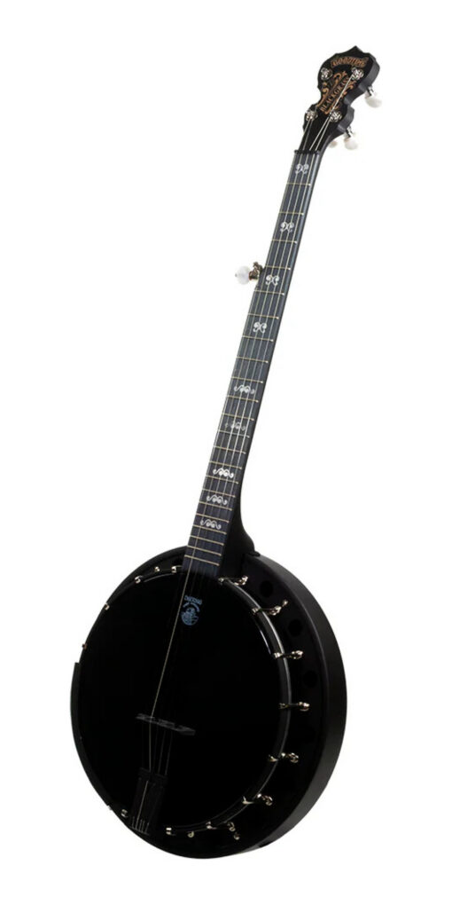 Deering Goodtime Blackgrass 5-string banjo front view all black matte finish