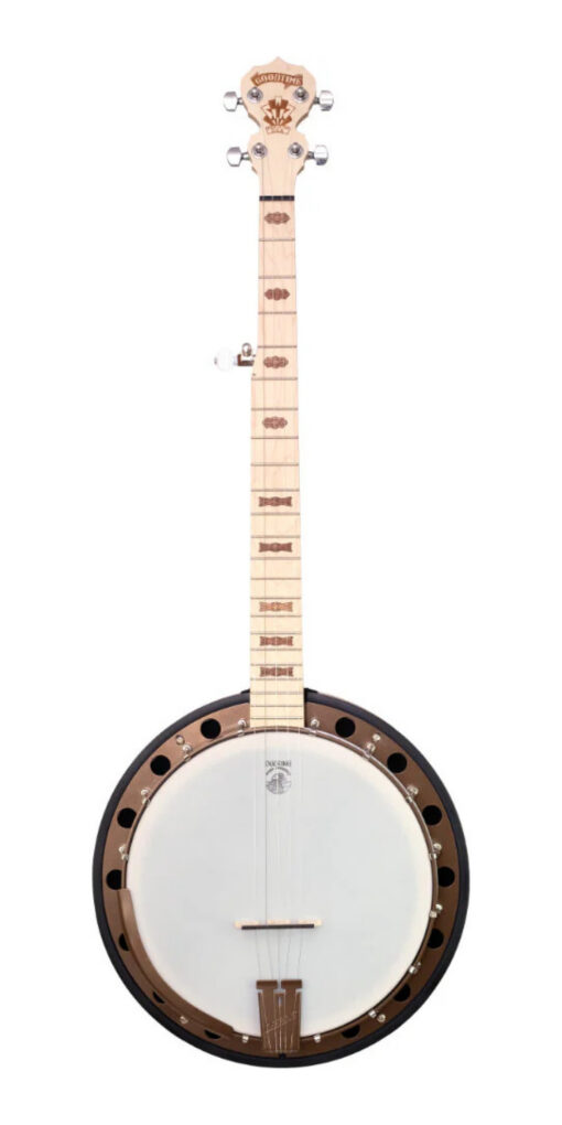 Deering Goodtime Two 5-string resonator banjo front view natural blonde maple