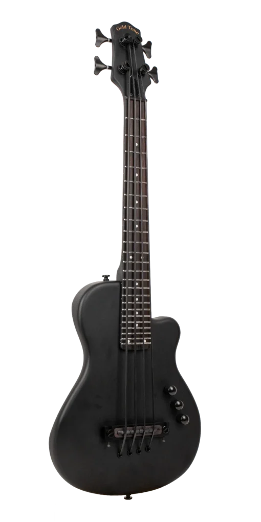 Gold Tone ME-Bass Black Edition matte black 23-inch scale electric MicroBass front view