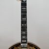 Huber Truetone Custom 625-13 bluegrass resonator banjo front view, gold engraved Style 6 hardware, ebony fingerboard with mother of pearl inlays, on display at Banjo Warehouse in Yellow Springs, Ohio Front view of the Huber Truetone Custom 625-13, a Style 6 bluegrass resonator banjo with engraved gold hardware, available at Banjo Warehouse in Yellow Springs, Ohio.