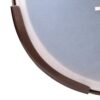 Close-up of the bronze armrest and the edge of the 12-inch Renaissance head on the Deering Goodtime Americana banjo.