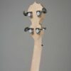 Back of the Deering Goodtime Americana banjo headstock, showing four sealed geared tuners with chrome buttons.