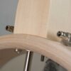 Close-up of the three-ply violin-grade maple rim and coordinator rod on the Deering Goodtime Americana banjo.