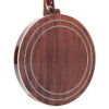 Gold Tone OB-3RF banjo back detail showing angled sidewall resonator and brown mahogany finish