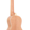Gold Tone ResoMaple ukulele back close-up showing figured maple grain and cream ABS binding