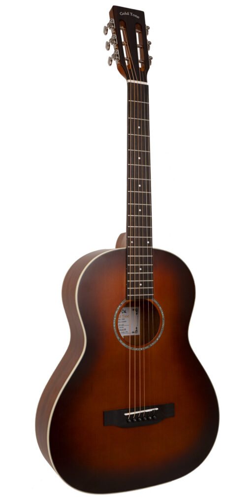 Gold Tone GT-Parlor-BR Acoustic-Electric All Solid Wood Parlor Guitar – Tobacco Burst