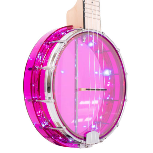 Alternative view of Gold Tone LGLT-A Lightup Little Gem Amethyst See-Through Banjo Ukulele with Gig Bag