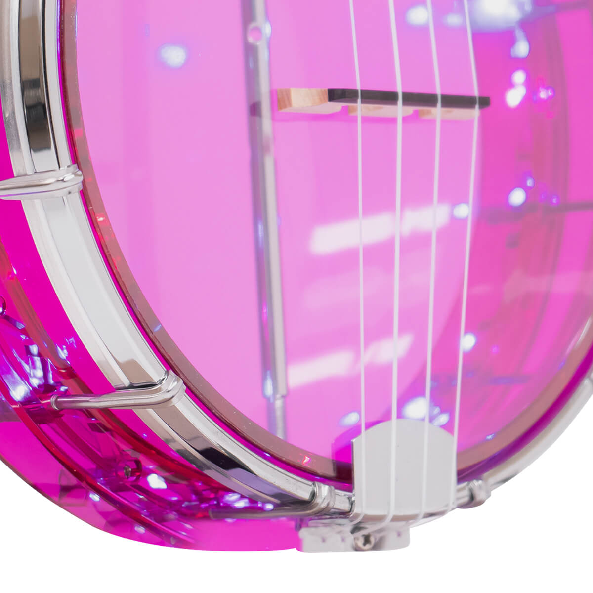 Gold Tone LGLT-A Lightup Little Gem Amethyst See-Through Banjo Ukulele with Gig Bag - Image 3