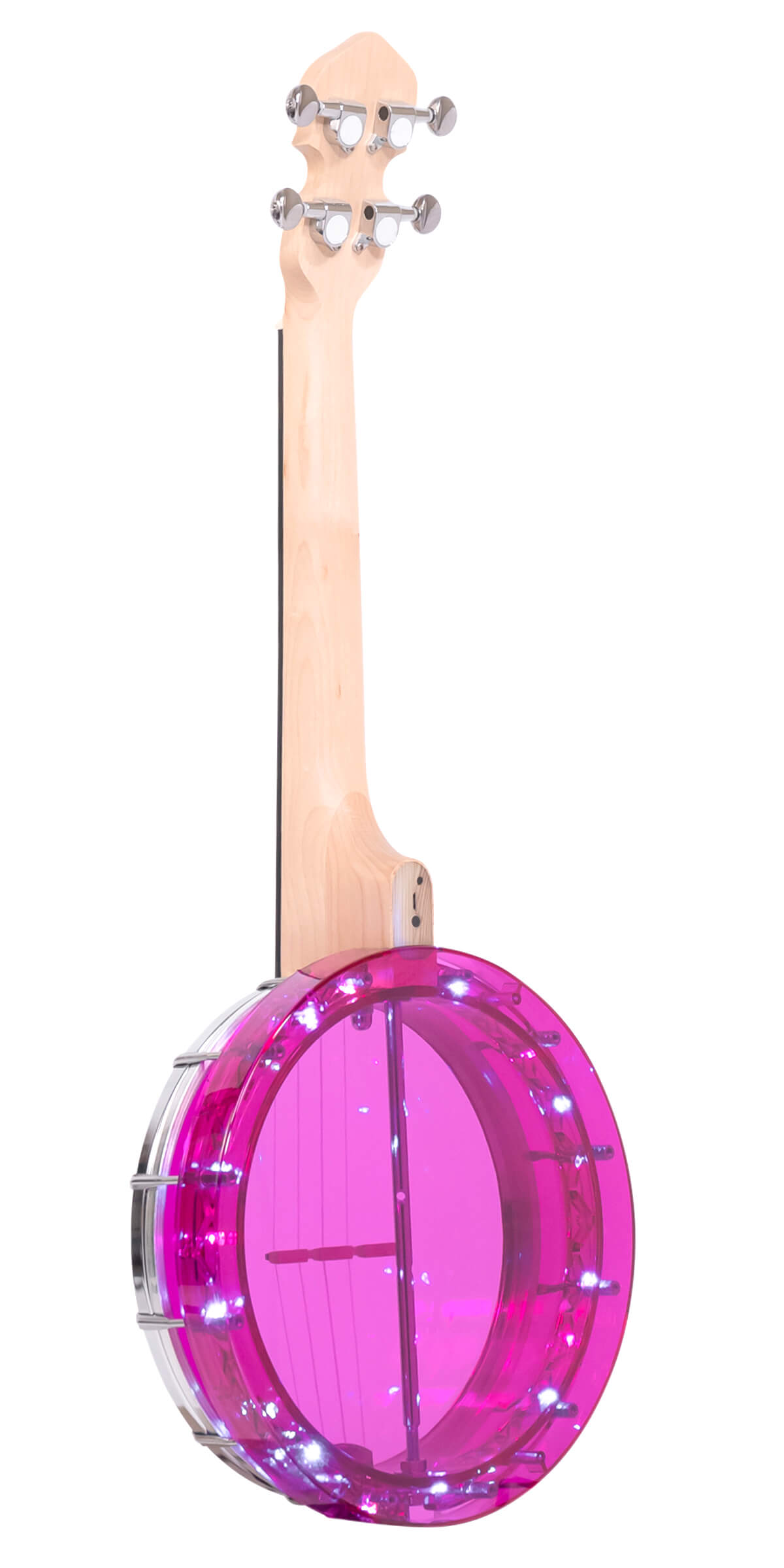 Gold Tone LGLT-A Lightup Little Gem Amethyst See-Through Banjo Ukulele with Gig Bag - Image 9