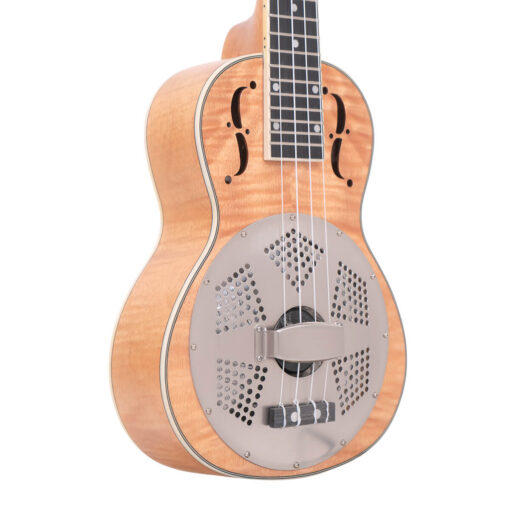 Alternative view of Gold Tone ResoMaple/L Concert-Scale Curly Maple Resonator Ukulele Left-Handed with Gig Bag