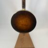 Strongly flamed maple resonator back of the Stelling Sunflower in a sunburst finish