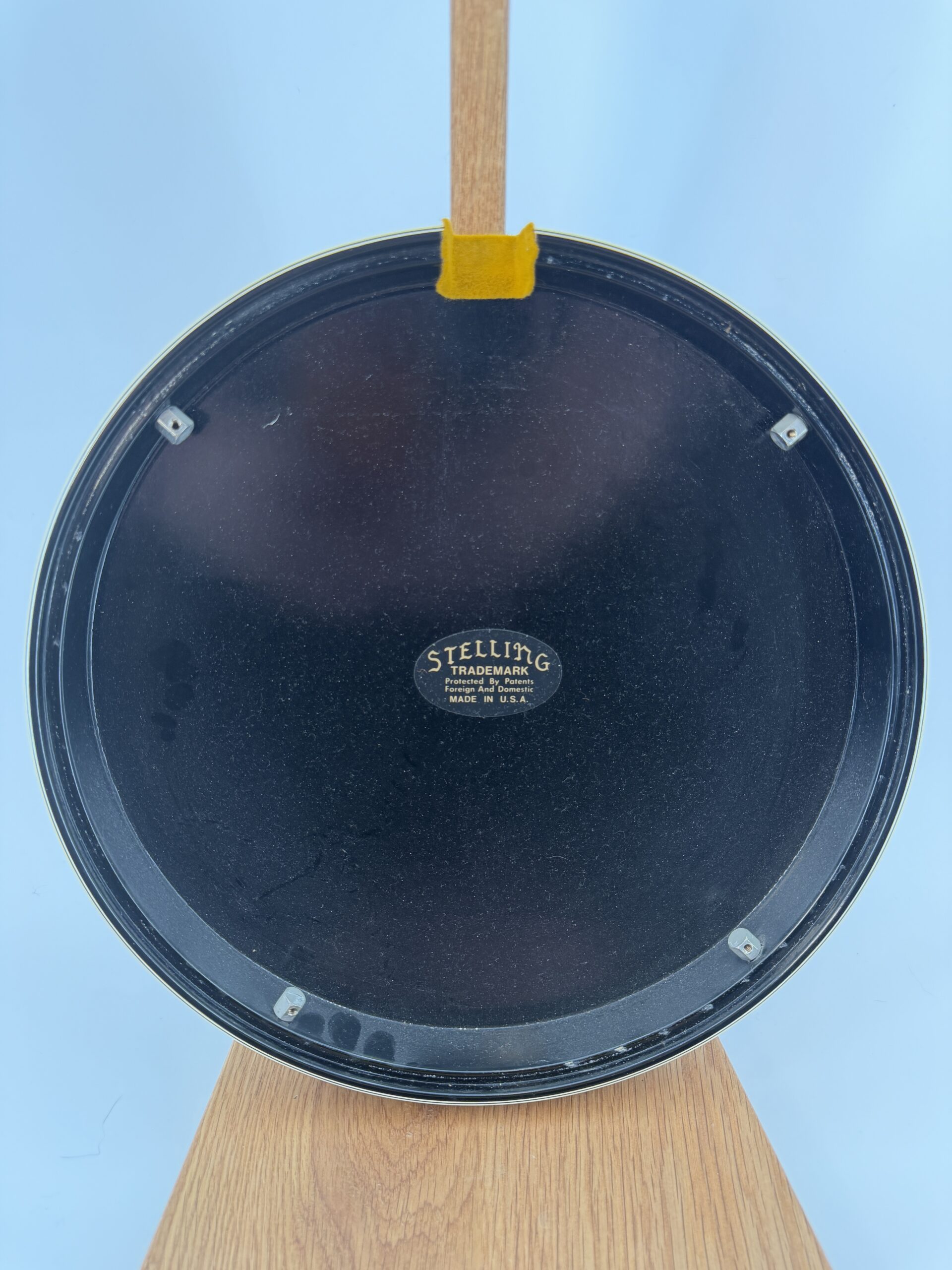 Stelling trademark decal inside the Sunflower resonator, made in the USA