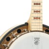 US Bronze powder finished flange, hooks and neck joint on the left-handed Deering Goodtime Two resonator banjo.