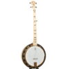 Full length front view of the left-handed Deering Goodtime Two 5-string resonator banjo, made in Spring Valley, California.