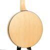 Blonde maple resonator back with black binding on the left-handed Deering Goodtime Two banjo.