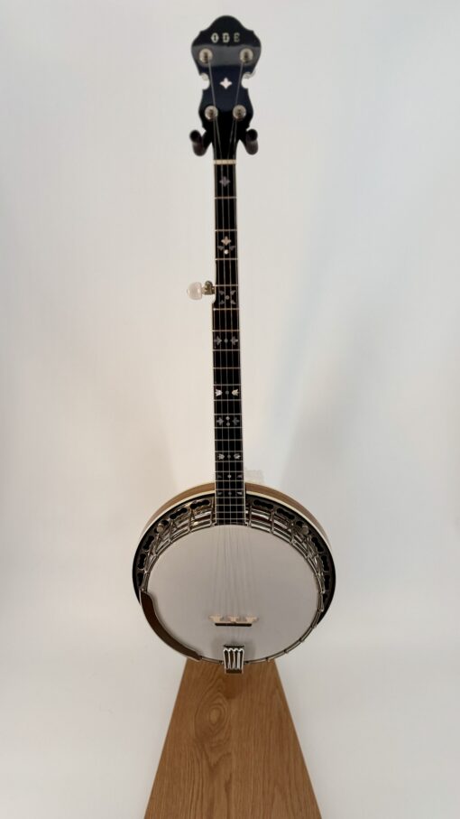 1980 ODE 6505 Style C walnut five-string resonator banjo, full front (HERO)