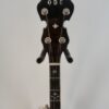 Block-letter ODE logo and fleur-de-lis inlay on the peghead of a 1980 ODE Style C