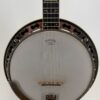 2009 Stelling Golden Cross banjo with a front view of the pot showing the head, bridge, flange and tailpiece, at Banjo Warehouse in Yellow Springs, Ohio.