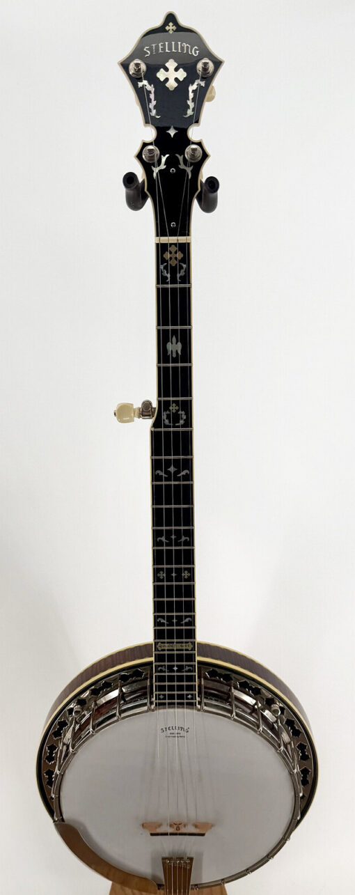 2009 Stelling Golden Cross Curly Maple Five-String Resonator Banjo with Original Case